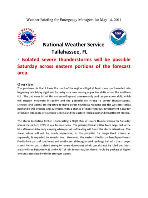  Point Forecast: 3 Miles SSE Tallahassee FL. 30.41°N 84.26°W (Elev. 148 ft) Last Update: 4:15 pm EST Mar 3, 2024. Forecast Valid: 4pm EST Mar 3, 2024-6pm EST Mar 9, 2024. Forecast Discussion. 